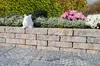 A garden wall with decorative paving stones and plants. Produktbild-Vorschau