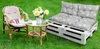 Amilian Palettenkissen SET Gartenkissen mit Rückenkissen Produktbild-Vorschau 4