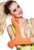 B03095 neon orange Damen Finger Handschuhe lang glatt Produktbild-Vorschau 1