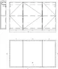 Technical drawings and a top-down view of a bathroom cabinet with dimensions indicated. Produktbild-Vorschau
