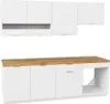 Küchenmöbel-Set - 200 cm - 6 Elemente - Weiß und Natur - Produktbild-Vorschau 3