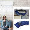 A collage of images showing an air conditioner cleaning kit and a woman relaxing in front of an air conditioner. Náhled obrázku produktu