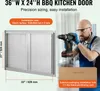 A man is installing a BBQ kitchen door with a drill. The image shows the product and installation details. Anteprima dell’immagine prodotto