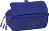 A blue toiletry bag with multiple compartments and mesh pockets. Produktbild-Vorschau
