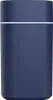 A dark blue cylindrical aroma diffuser with a light blue illuminated band near the top. Produktbild-Vorschau