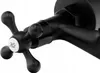 Close-up of a black faucet handle with the word 'Hot' on a white label. Náhled obrázku produktu
