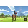A person rides a horse through a grassy field with a volcano in the background. Voir les images du produit