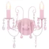vidaXL Applique con perle rosa 2 × prese E14 Anteprima dell’immagine prodotto 1