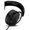 A close-up, angled view of a black gaming headset with green accents. Produktbild-Vorschau