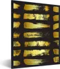 MuchoWow® Gerahmtes Poster Goldene Streifen auf schwarzem Produktbild-Vorschau 1