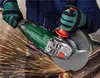 A person wearing work gloves is using an angle grinder to cut a metal pipe, creating a shower of sparks. Produktbild-Vorschau