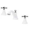 A white faucet with silver handles and spout on a white background. Produktbild-Vorschau