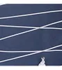 A close-up view of a blue fabric with white elastic cords crisscrossing it. Produktbild-Vorschau