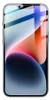 A close-up, front-facing view of a smartphone screen protector with a colorful, abstract background reflection. Produktbild-Vorschau