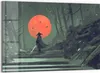 DEQORI Glasbild Echtglas 90x60 cm 'Waldweg zum Mond' Produktbild-Vorschau 1