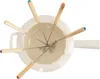 A fondue set with six forks arranged around a white pot. Voir les images du produit