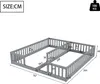 A diagram showing the dimensions of a children's bed frame with safety rails. Anteprima dell’immagine prodotto