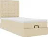 Hochwertig Ottoman-Bett mit Matratze Creme 90x200 cm Stoff Produktbild-Vorschau 5