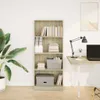 A bookshelf filled with books and storage boxes, next to a desk with a laptop and lamp. Anteprima dell’immagine prodotto