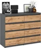MRBLS_HOME Kommode mit 8 Schubladen Grau Matt / Wotan Eiche Produktbild-Vorschau 4