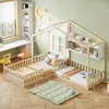 STILVORA  Kinderbett 90x200/140x70 Holzbett mit Fenster und Produktbild-Vorschau 2