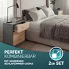 CASARIA® Nachttisch 2er Set 54x39x28cm Holz 3 Schubladen Produktbild-Vorschau 8