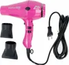 A pink Parlux 3200 Plus hair dryer with two black nozzle attachments and a black power cord is displayed against a white background. Náhled obrázku produktu