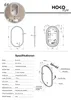 HOKO Badspiegel LED Antibeschlag Wandspiegel Oval+LED Produktbild-Vorschau 8