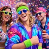 3 in 1 Schweißband neongrün Set mit Stirnband – Accessoire Produktbild-Vorschau 4