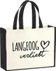 Huuraa Jutetasche Langeoog verliebt 21 Liter Black Jute und Produktbild-Vorschau 1