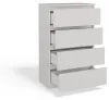 M4 60 Kommode Malwa Weiß 4 Schubladen Schrank für Produktbild-Vorschau 11