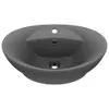 vidaXL Lavabo con troppopieno grigio scuro opaco 58,5x39 cm Anteprima dell’immagine prodotto 1