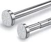 Two chrome telescopic rods with white rubber ends are shown against a white background. Produktbild-Vorschau