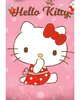 A cartoon illustration of Hello Kitty on a pink background with floral patterns. Podgląd zdjęcia produktu