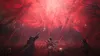 Several figures in armor stand in a dark, cavernous area illuminated by a vibrant red, web-like light source from above. Produktbild-Vorschau