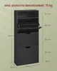 A diagram showing the dimensions of a dark gray shoe cabinet. Produktbild-Vorschau