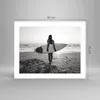 Poster - Poster ohne Rahmen - Frau Strand Surfen - 50x40 cm Produktbild-Vorschau 4