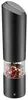 A black electric pepper mill with a clear section showing peppercorns. Produktbild-Vorschau