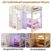 Flieks Etagenbett 90x200cm mit Led, Kinderbett Hausbett mit Produktbild-Vorschau 6