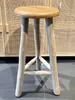 2x Barhocker Teak Stuhl Bistrohocker Hocker Rustikal Produktbild-Vorschau 2