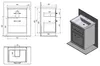 Aqualine FAVOLO Unterschrank 57x72,5x44,6cm, Weiß matt Produktbild-Vorschau 3
