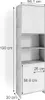 A tall, narrow cabinet with dimensions indicated by measurement lines and text. Produktbild-Vorschau