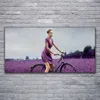 Glasbilder 120x60 Wandbild Druck auf Glas Frau Fahrrad Produktbild-Vorschau 2