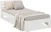 Homestyle4u Holzbett 90x200 Einzelbett mit Lattenrost Weiss Produktbild-Vorschau 2