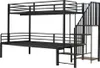 Łóżko piętrowe Sweiko 90x200cm+120x200cm, narożna szafa Podgląd zdjęcia produktu 5