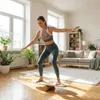 COSTWAY Balance Board s korkovým válečkem, 77 cm balanční Náhled obrázku produktu 2