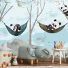 Muralo Selbstklebende Fototapete für Kinder PANDAS Pflanzen Produktbild-Vorschau 4