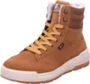 A single brown leather boot with tan laces and white sole, isolated on a white background. Náhľad obrázku produktu