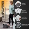 A woman is using a mop and bucket set, with feature callouts on the right side of the image. Produktbild-Vorschau