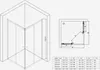 A technical drawing and a size chart for a shower enclosure. Produktbild-Vorschau